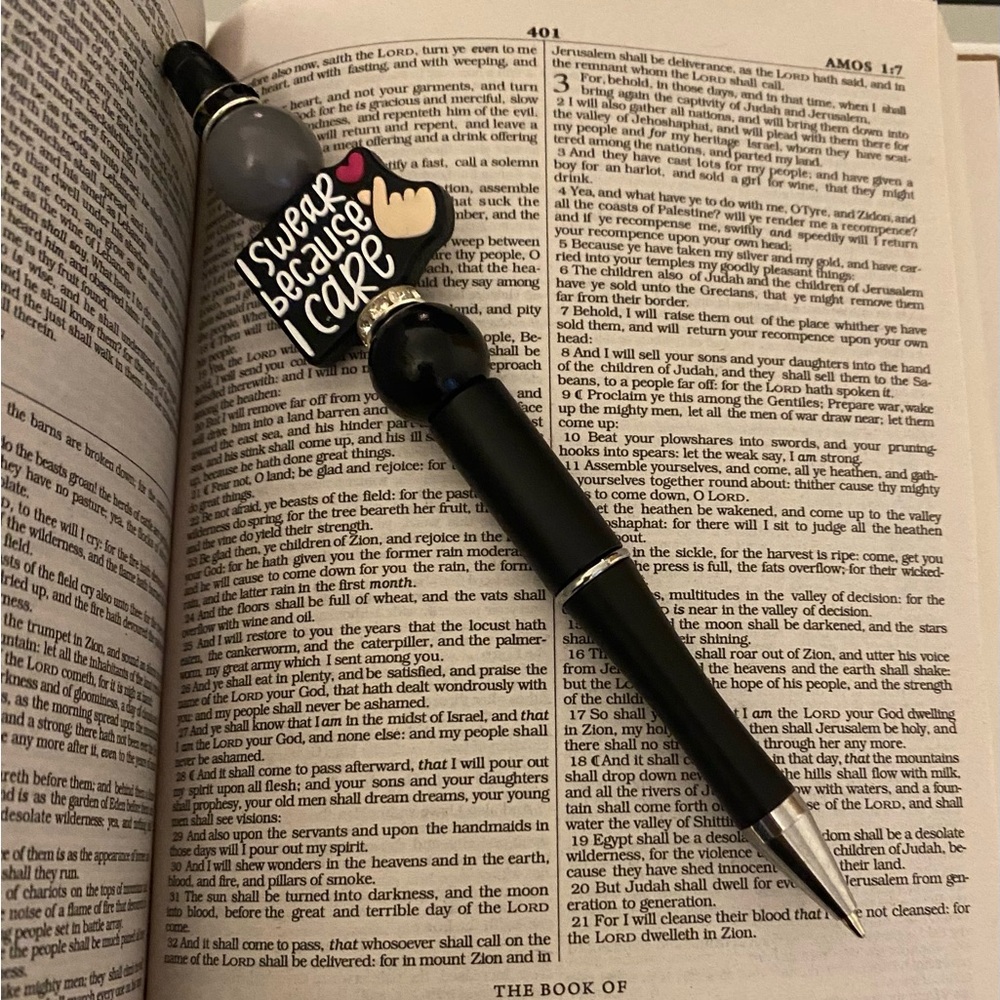 I Swear Because I Care Beaded Pen - Picture 5 of 5